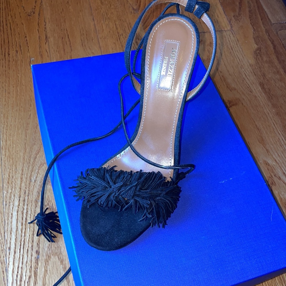 Aquazzura sandals Wild thing 105 sued black. Size 39 new - Picture 11 of 11